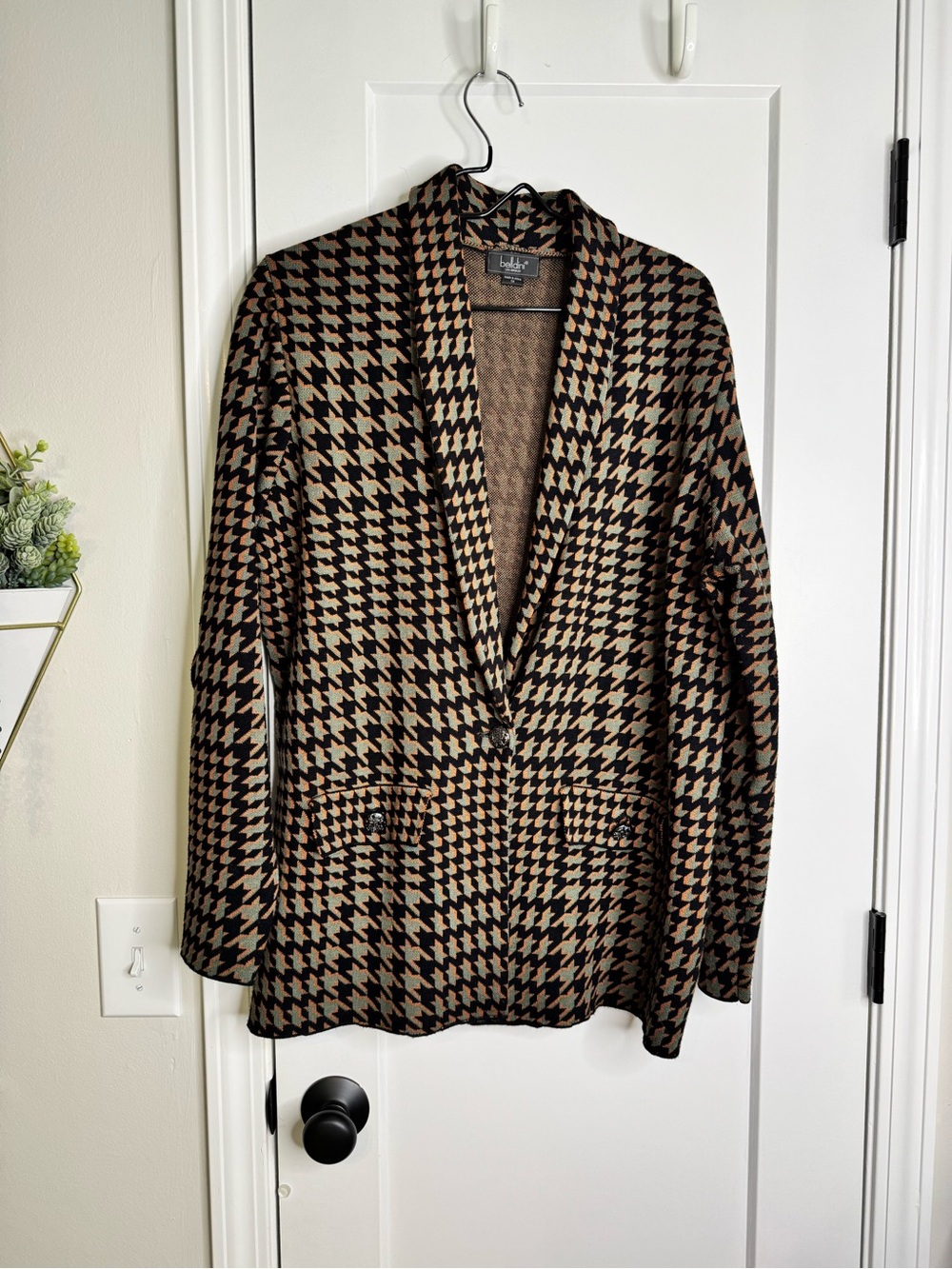 Bellini Houndstooth Knit Blazer